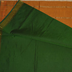 kanchi Cotton Green saree with jari boarder