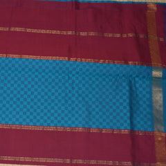 Semi Silk Cotton Rama green saree with jari boarder