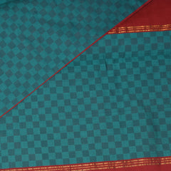 Semi Silk Cotton Rama green saree with jari boarder