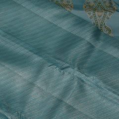 Kanchivaram pure silk Sky blue saree with meenakari boarder