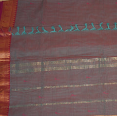 Kanchi Cotton Magenta saree with jari boarder