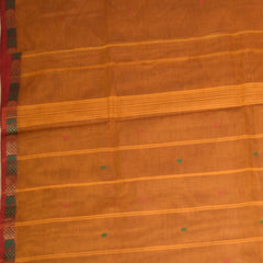 Kanchi Cotton Mustard yellow saree with jari work
