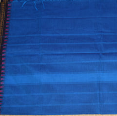 Kanchi Cotton Teal blue saree with temple boarder