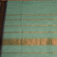 Kanchi cotton light green saree with jari boarder