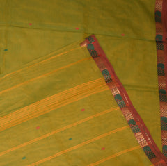 Kanchi Cottton Parrot green saree with jari work