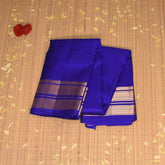 Kanchivaram Pure soft silk Royal blue saree with jari boarder