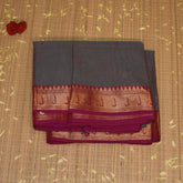 Kanchi Cotton Magenta saree with jari boarder