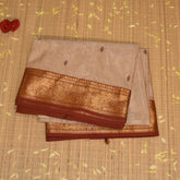 Kanchi Cotton Cream saree with jari boarder