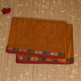 Kanchi Cotton Mustard yellow saree with jari work