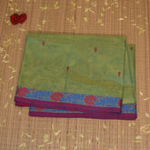 Kanchi Cotton Light green saree with jari boarder