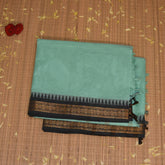 Kanchi cotton light green saree with jari boarder