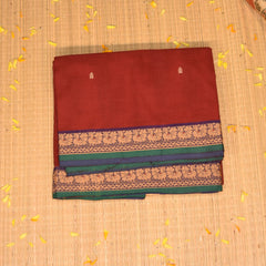 Kanchi Cotton Maroon saree with hread Boarder