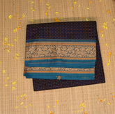 Kanchi cotton Navy Blue saree with thread boarder