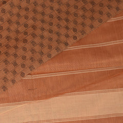 Kanchi Cotton Mustard Orange saree with thread boarder