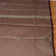 Kanchi Cotton Brown saree with thread boarder