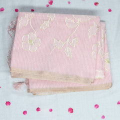 4346 baby pink super net benarasi saree