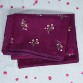 4357 magenta pink semi tussur saree with thread work