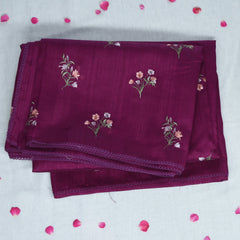 4357 magenta pink semi tussur saree with thread work