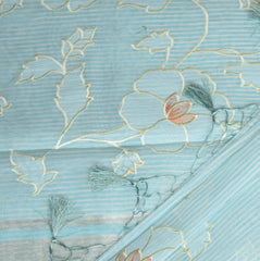 4345 sky blue super net benarasi saree