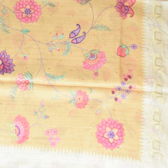 4362 mustard yellow semi tussur saree with pichwai boarder