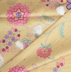 4362 mustard yellow semi tussur saree with pichwai boarder