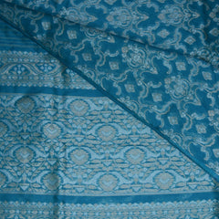 4400 Art silk benarasi peacock blue saree with jari work