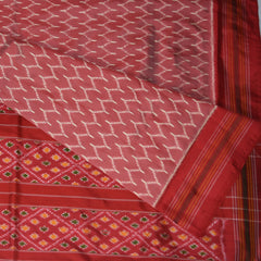 4385 pochampally pure silk dusky red saree with red boarder