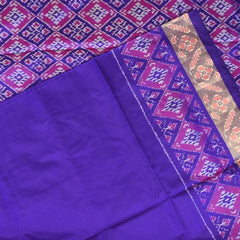 Pochampally ikkat Deep Indigo Saree with Blouse