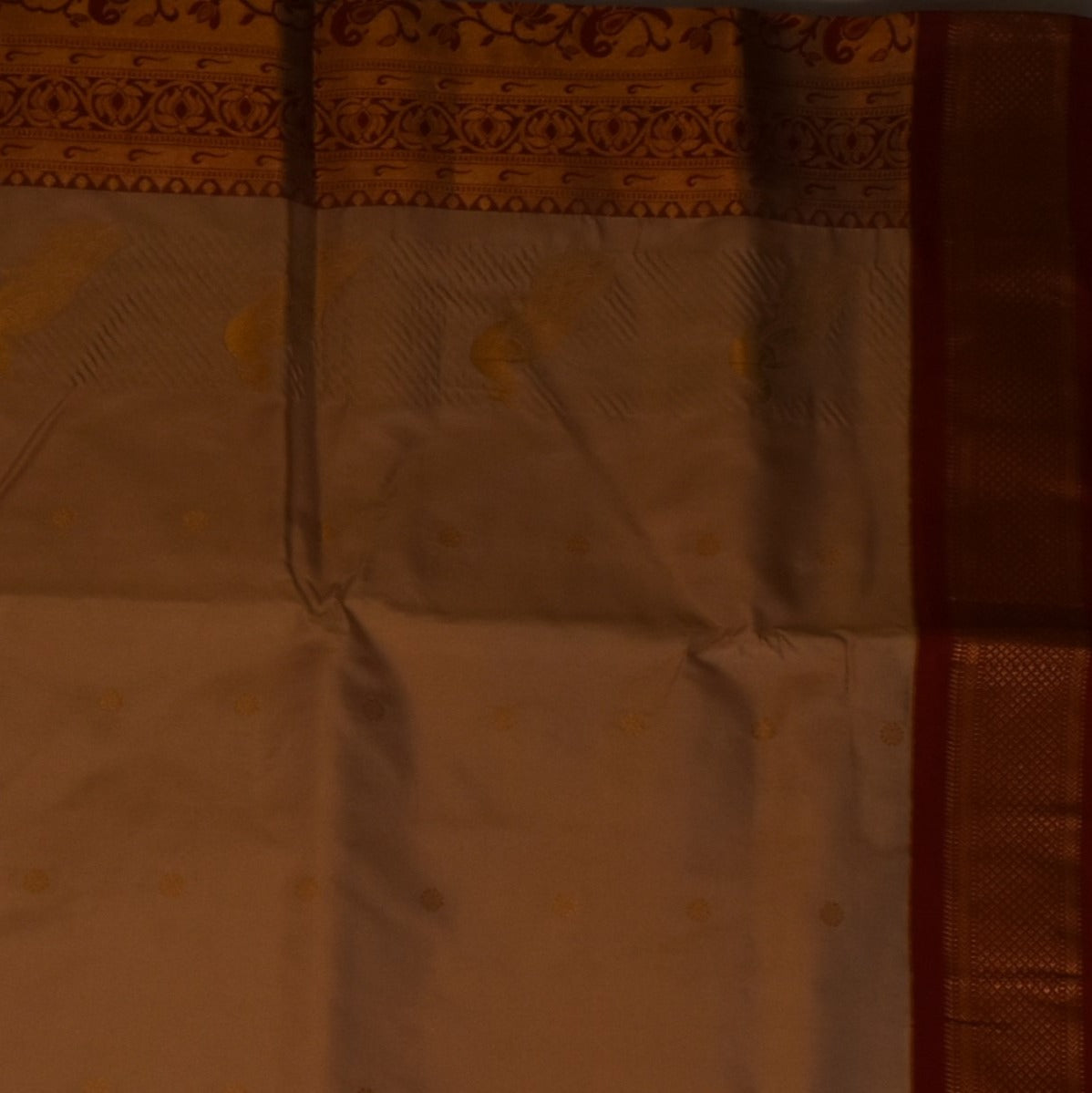 Gadwal paithani pure silk Warm Caramel Saree with Blouse