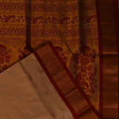 Gadwal paithani pure silk Warm Caramel Saree with Blouse