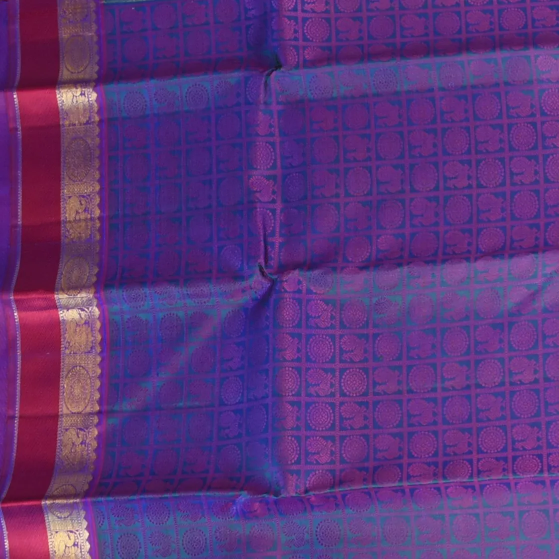 Kanchipuram Silk Violet Purple Saree with Blouse