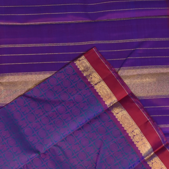 Kanchipuram Silk Violet Purple Saree with Blouse