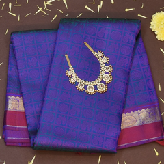 Kanchipuram Silk Violet Purple Saree with Blouse