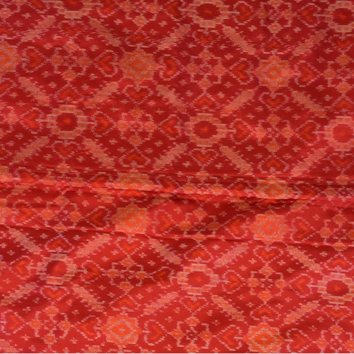 Pochampally ikkat Crimson Red Saree with Blouse