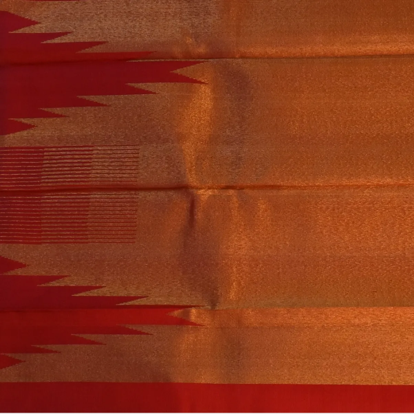 Kanchipuram Silk Carmine Saree with Blouse