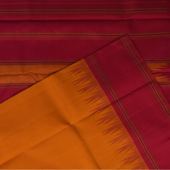 Kanchipuram Silk Copper Red Saree with Blouse