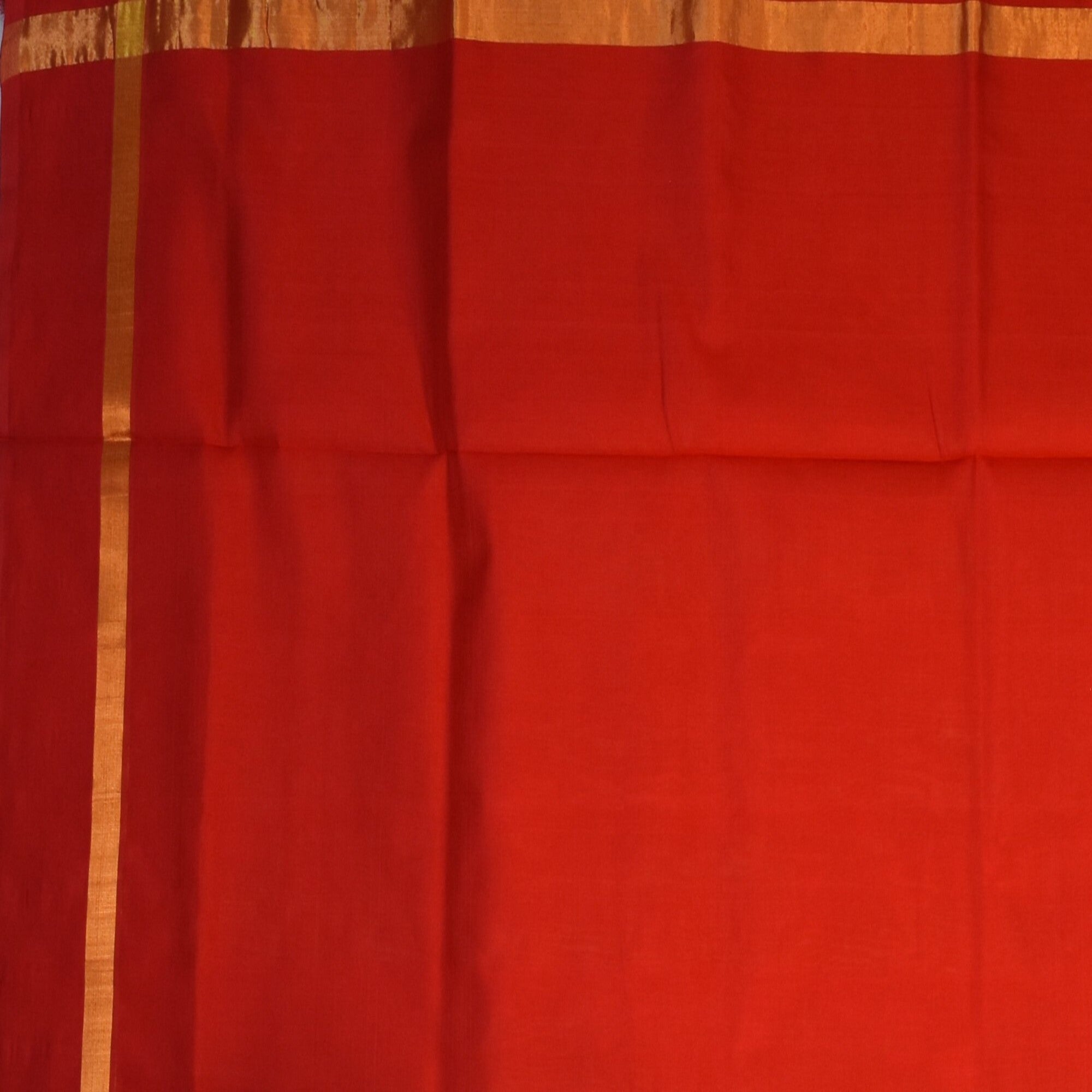 silk cotton cream saree with red boarder