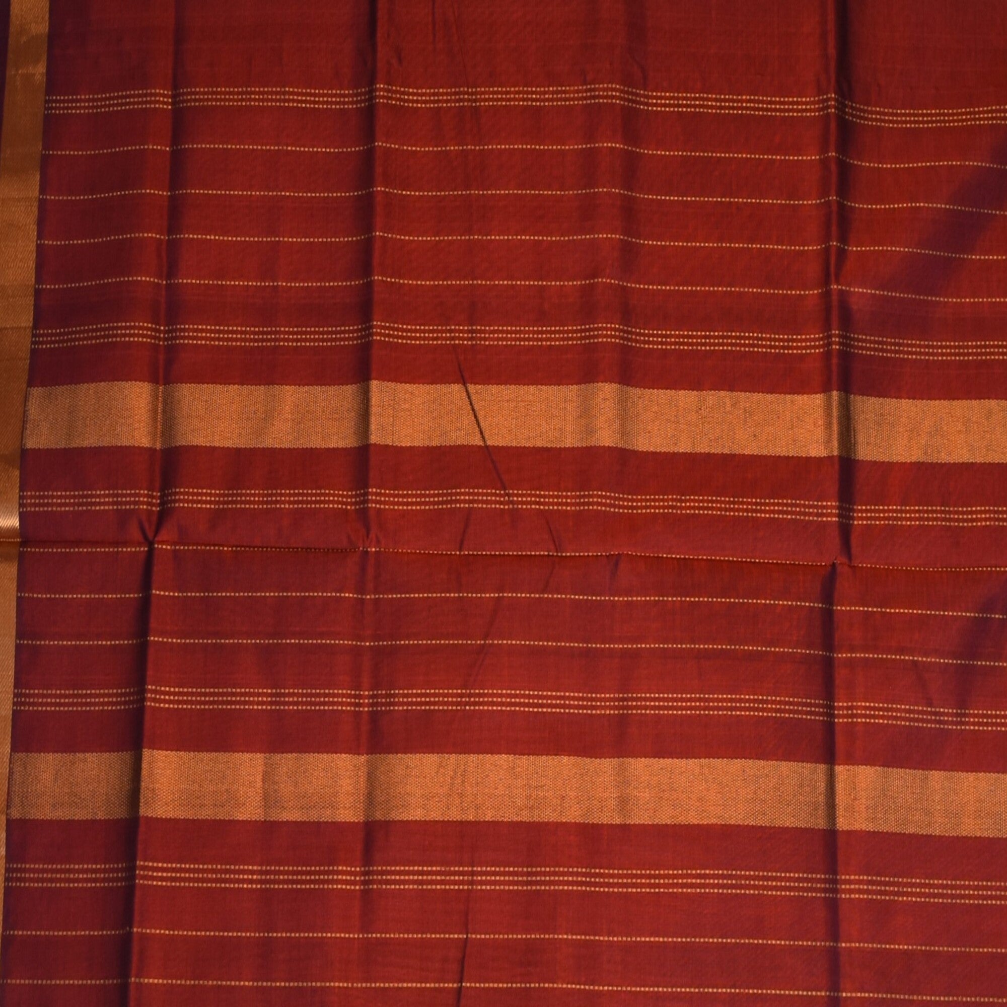 Silk cotton maroon saree with jari boarder