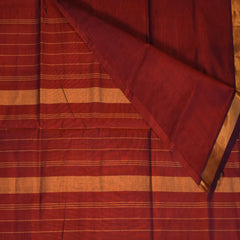 Silk cotton maroon saree with jari boarder