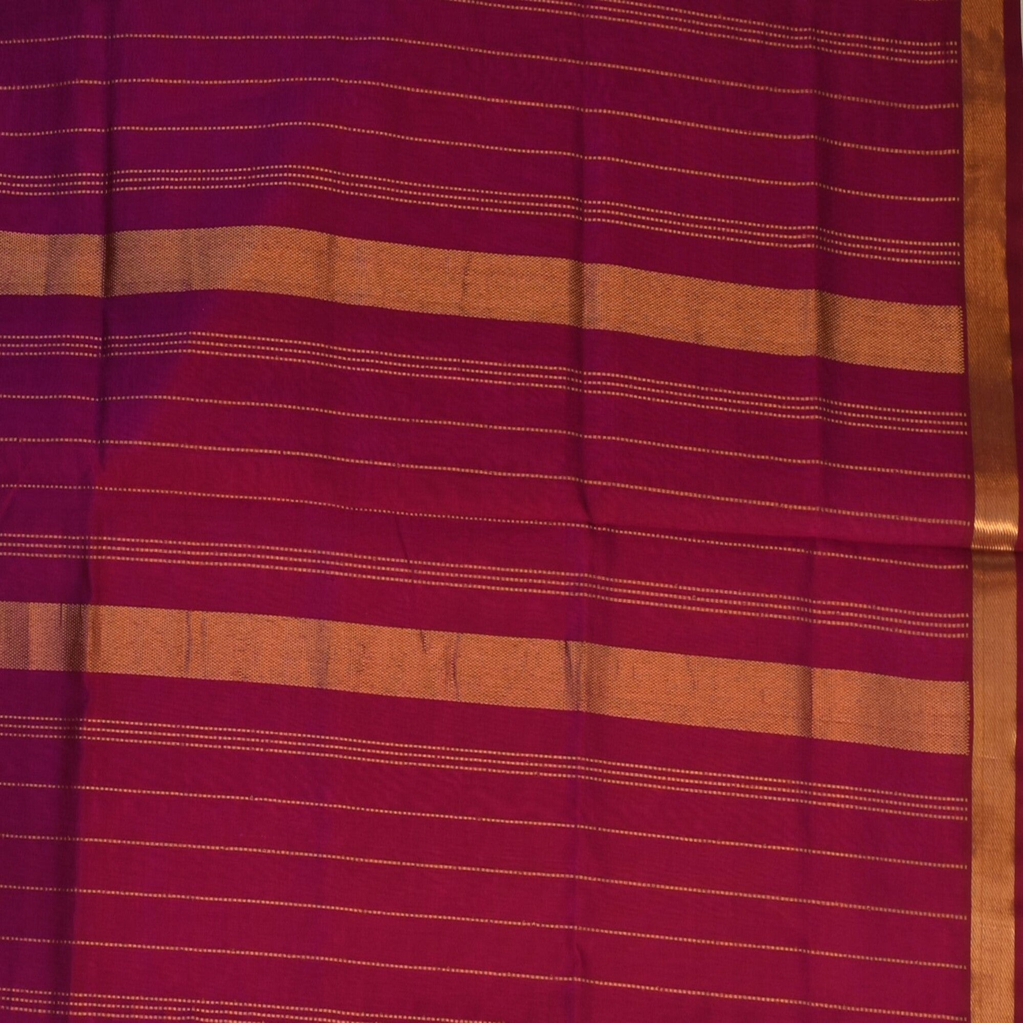 Silk cotton rani pink saree with blouse