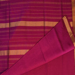 Silk cotton rani pink saree with blouse
