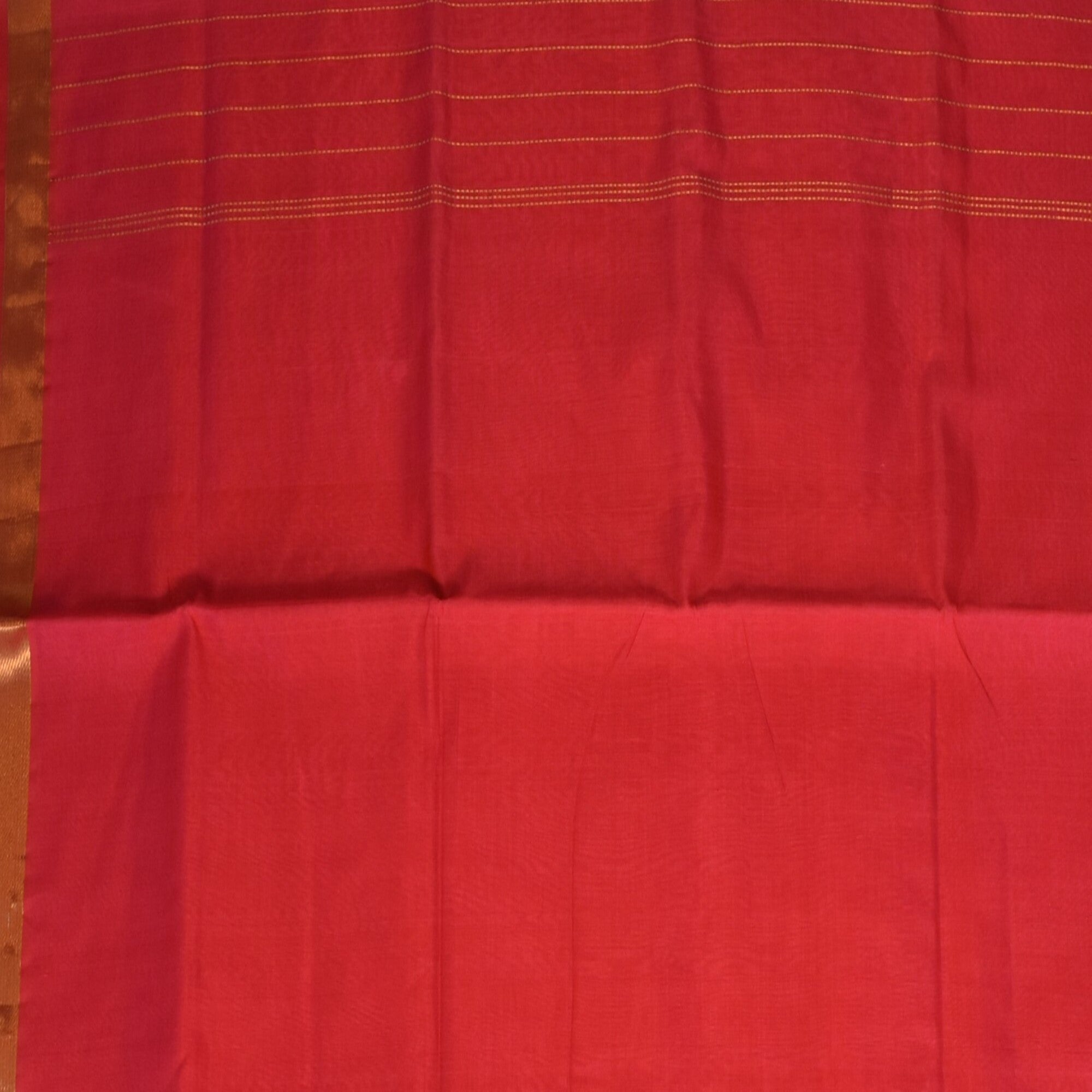 Kanchi Silk cotton shocking pink saree with blouse