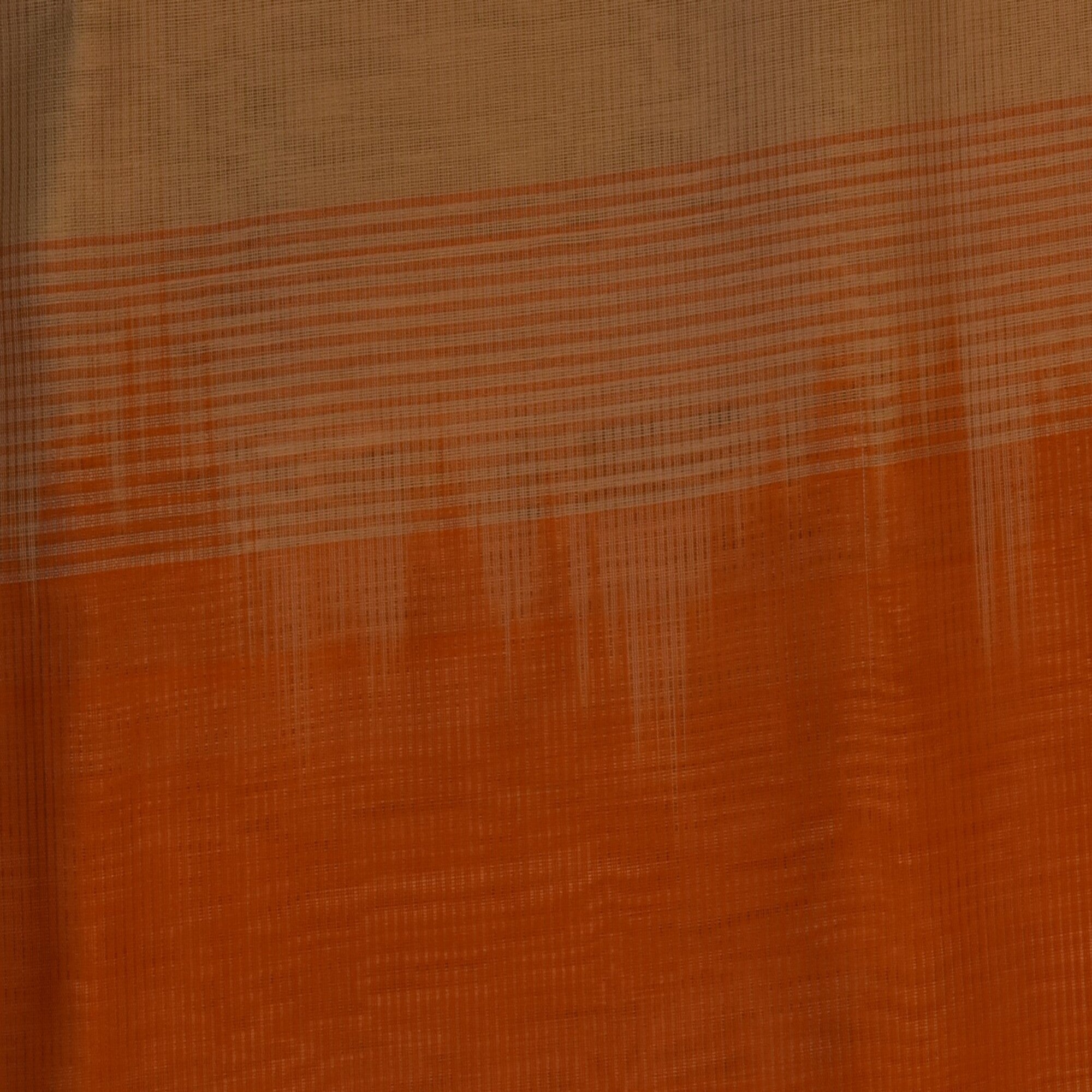 Silk cotton cream saree with orange boarder
