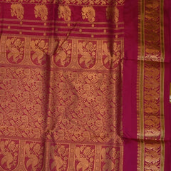 Ilkal Pure Silk Violet Saree With Pink Border