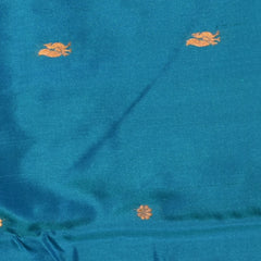 Ilkal Pure Silk Aqua Blue Saree With Zari Border