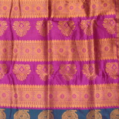 Ilkal Pure Silk Aqua Blue Saree With Zari Border