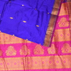 Ilkal Pure Silk Purple Saree With Zari Border