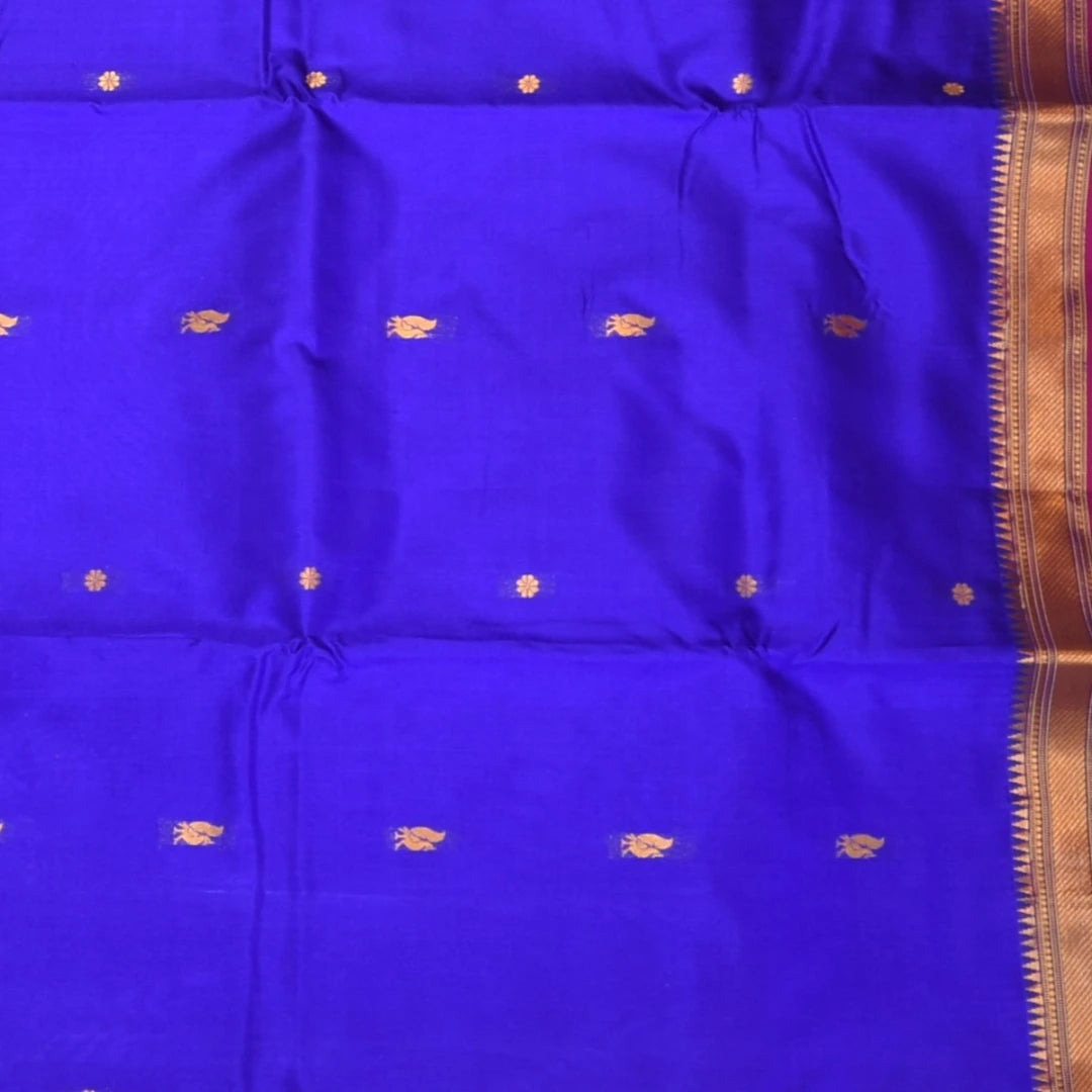 Ilkal Pure Silk Purple Saree With Zari Border