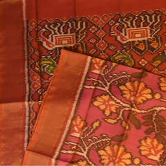 Rajkot Patola Burnt Sienna Saree with Blouse