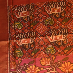 Rajkot Patola Burnt Sienna Saree with Blouse